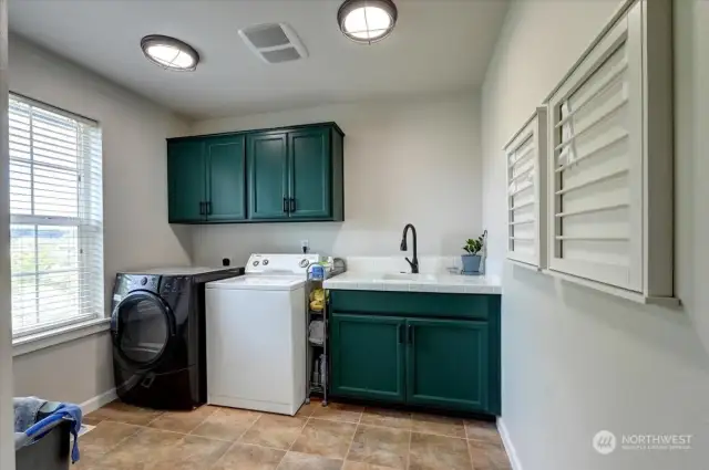 Upstairs laundry with sink