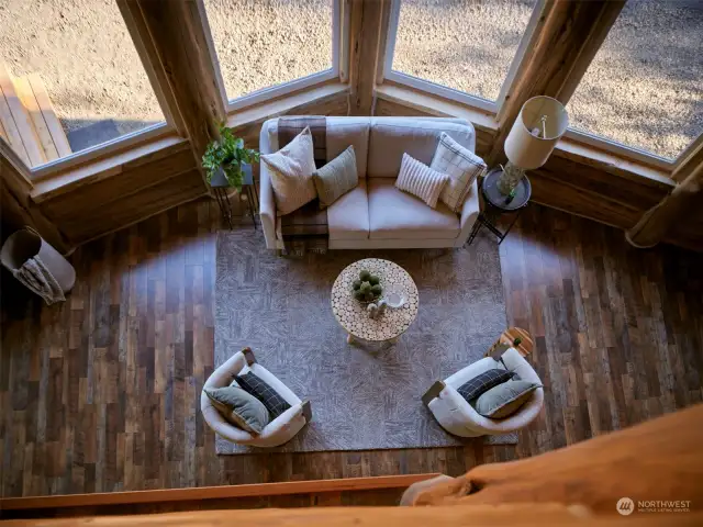 Loft looking down into the Living Room