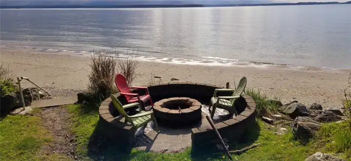 Firepit at community beach.