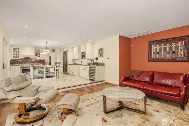 In this home, the open-family room and kitchen area create a perfect gathering space.