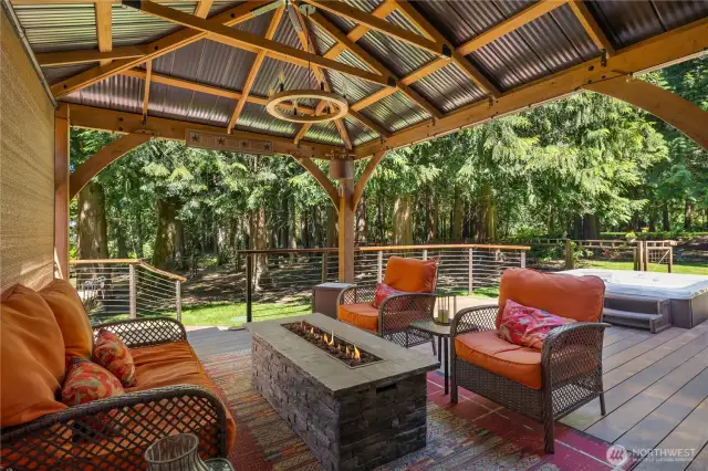 You can enjoy this wonderful backyard all year round.