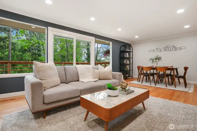 Nothing but trees from the living room windows!