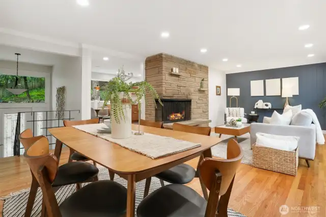 Recently refinished hardwood floors in upper level.