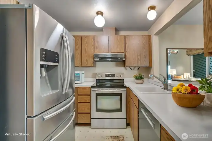 Kitchen, virtually staged