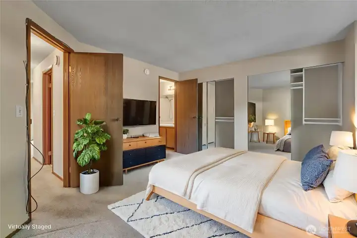 Bedroom, virtually staged