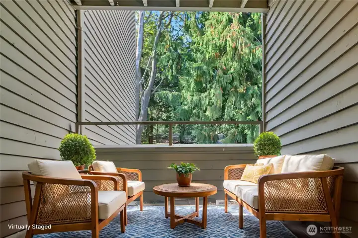 Deck, virtually staged