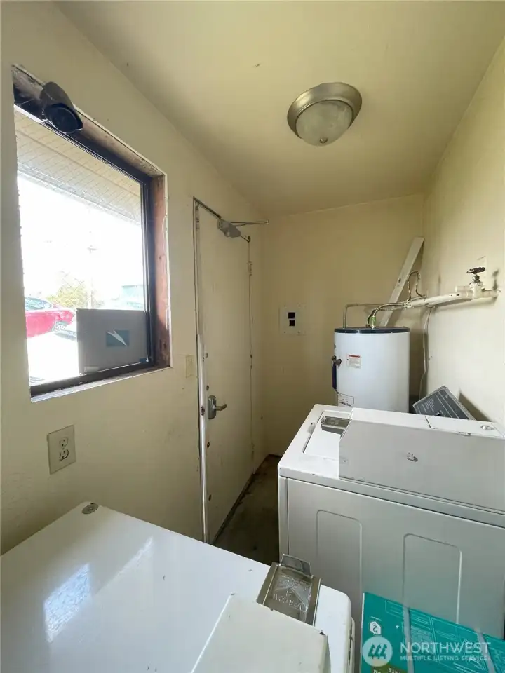 Shared laundry room.