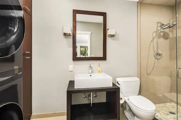 Three Quarter Bath and Utility Room on Lower Level