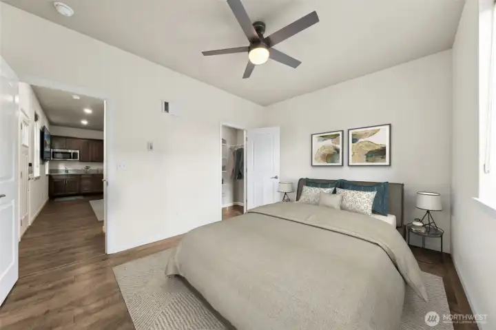 Next gen suite bedroom - virtually staged