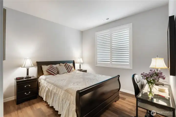 Second bedroom is cozy and convenient to full bath, private storage and more! Be careful your guest may want to stay a bit too long!!!