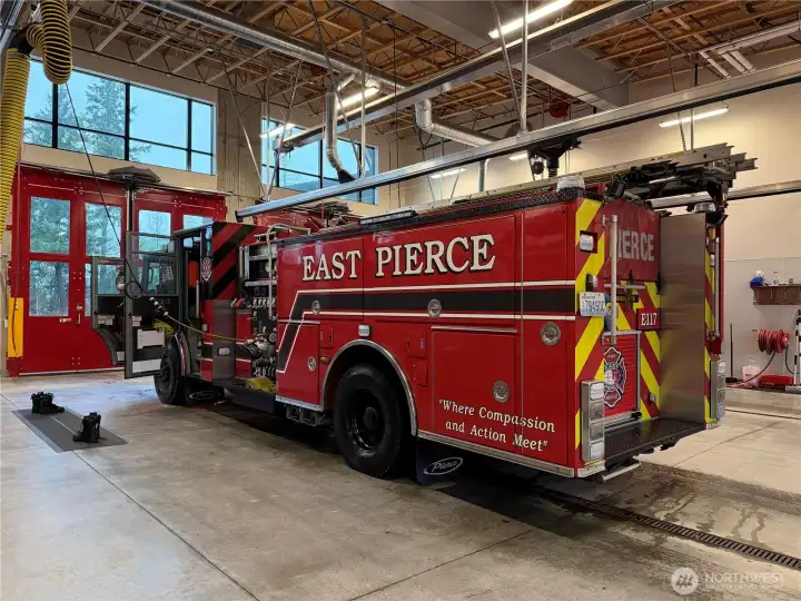 Tehaleh has a BRAND NEW Pierce County Fire Station just around the corner from this property - great for general safety, insurance rates and medical emergency response, too. Hopefully you’ll never need it but help is around the corner if you do!