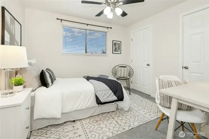 2nd bedroom faces backyard