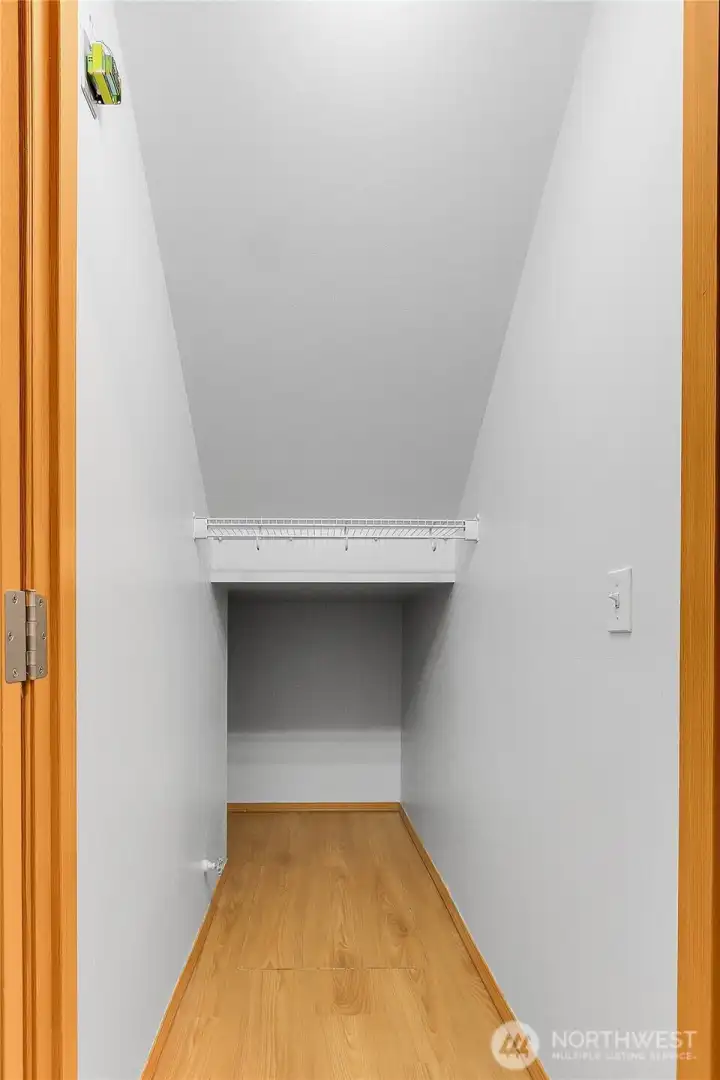 Large storage space under the stairs