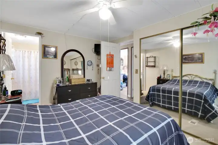 Primary has good size closet and full bathroom.