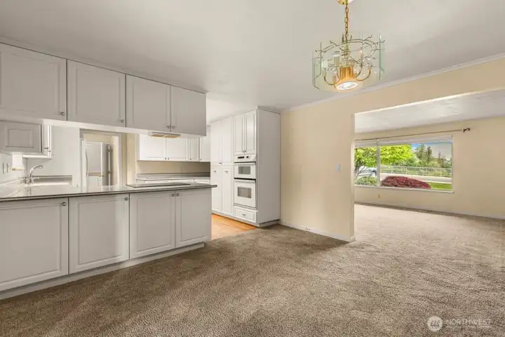 Dining Room to Kitchen & Slider to Deck