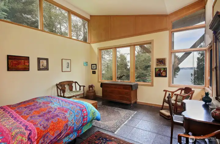 Upper level primary  bedroom with amazing views plus a 2nd bedroom on this level