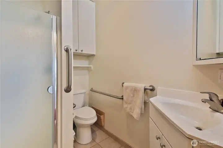 Primary bath plus another pwder room on the main level
