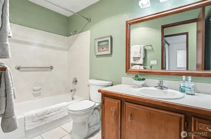 The hall bath.