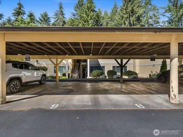 Assigned, covered parking spot #9 Assigned, covered parking spot #9