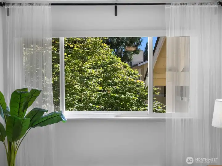 Greenery views from every window. Greenery views from every window.