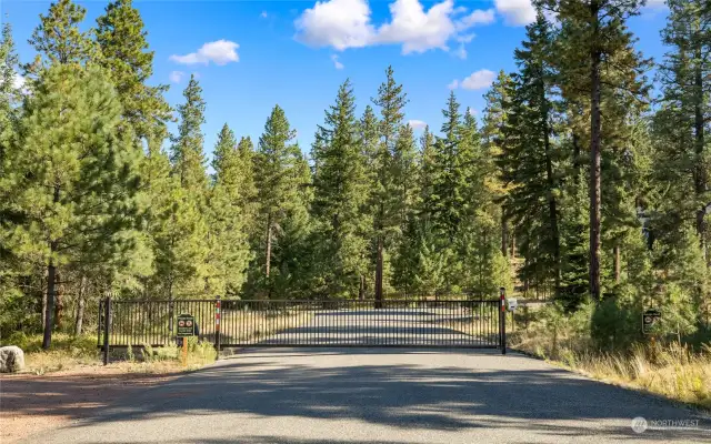 Newly installed gate restricts access to R&R Heights to the home owners for added security.