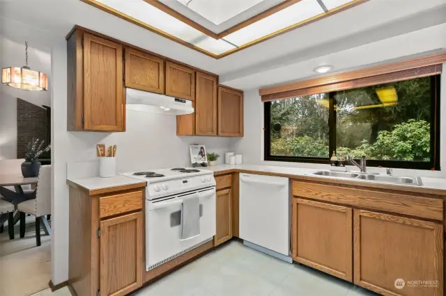 Spacious kitchen with plenty of storage.