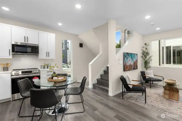 This open-concept layout makes entertaining effortless! The seamless flow means you'll never miss a moment—whether you're prepping appetizers or just unwinding after a long day.