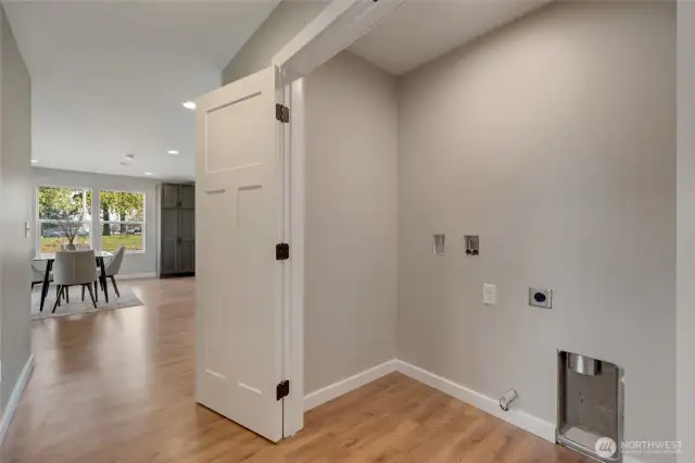 A large closet with washer/dryer hookup, giving you the freedom to choose the perfect setup for your home.