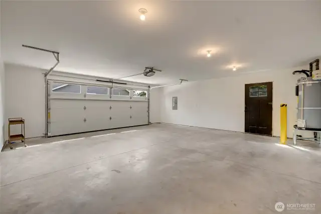Enjoy the convenience of a large two-car garage, perfect for both vehicles, extra storage, or even hobbies.