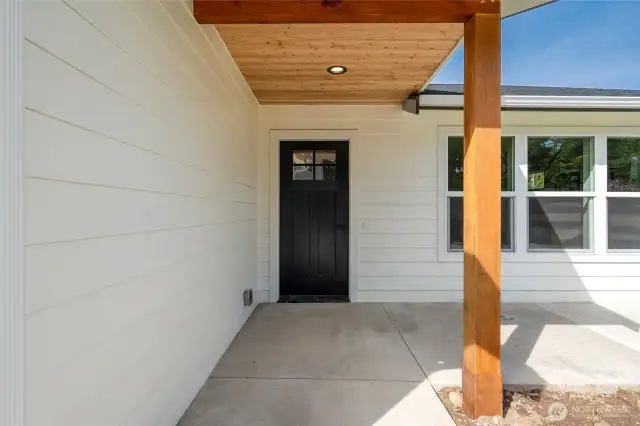 The front entry is covered for added comfort and protection from the elements.
