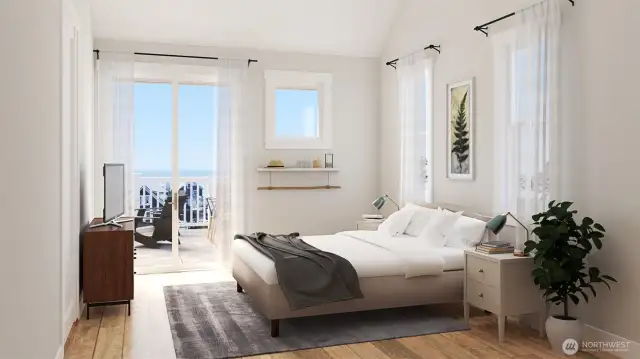 VR rendering of 2nd story primary bedroom