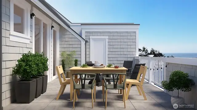 VR rendering of 4th story patio