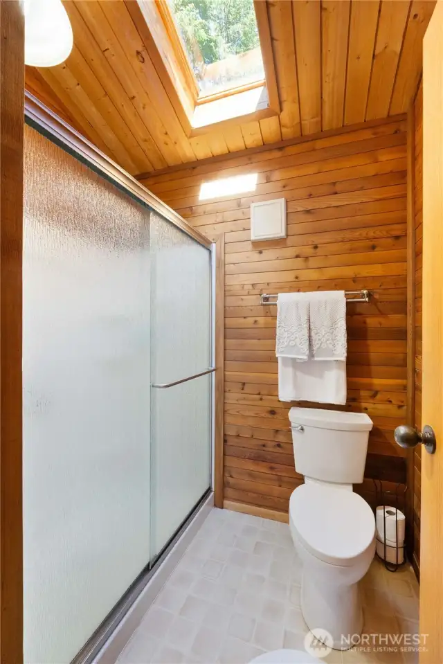 Skylights and a large shower