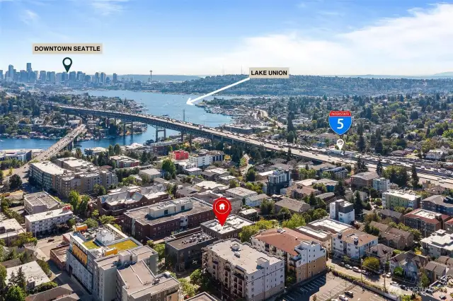 Walkable location surrounded by tree-lined sidewalks, restaurants, and everyday conveniences.