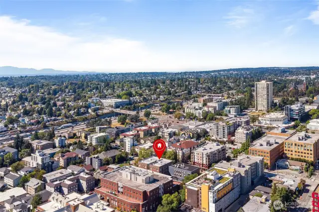 Central U-District location with quick connections to downtown Seattle, Eastside, and I-5.