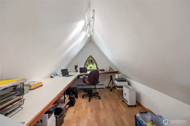 Inspiration flows for a gothic office with what is considerably referred to as a clerestory window feature.