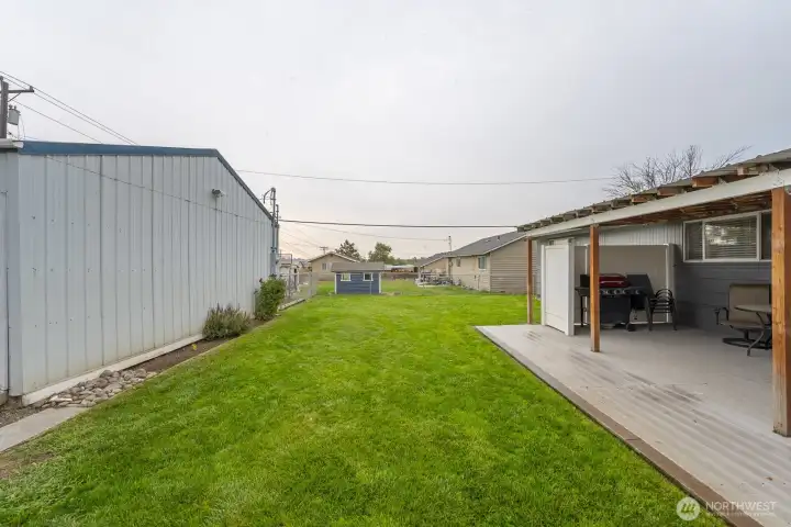 Spacious and fully fenced backyard