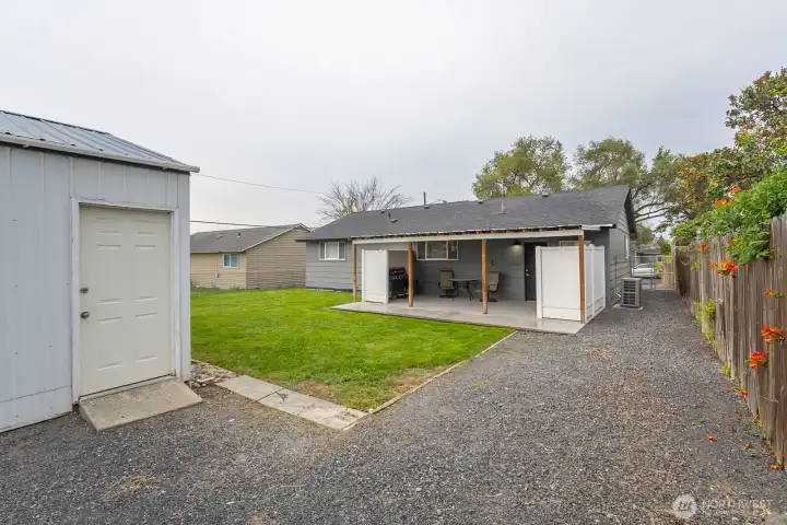Spacious and fully fenced backyard