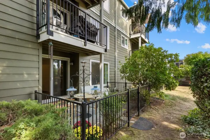 The patio offers an extension of your living w/ a place to BBQ & dine outside.