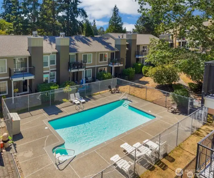 Seasonal swimming pool.