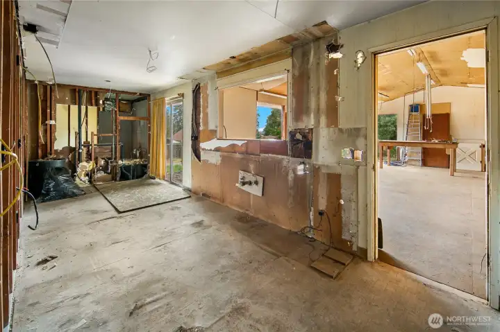 Kitchen, ready to be opened to the light filled family room and dining room.
