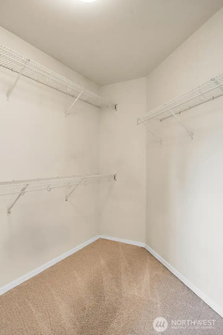 Walk-in closet in primary bath.