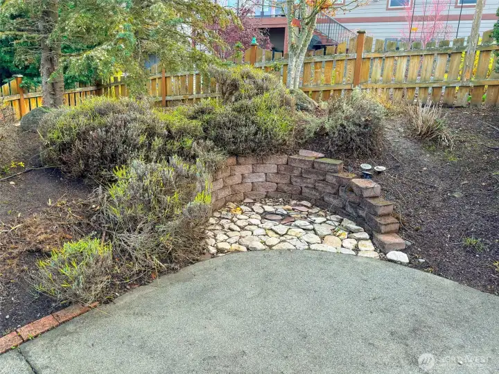 Part of the patio space.