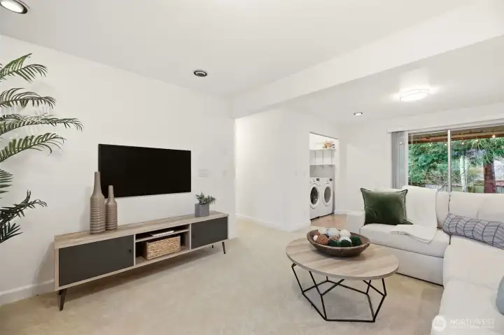 This space is perfect for movie nights or casual gatherings.