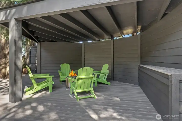 In the back of the property you will find this amazing cabana space, built for your hot tub!