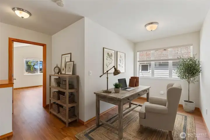 Virtually Staged upstairs loft area