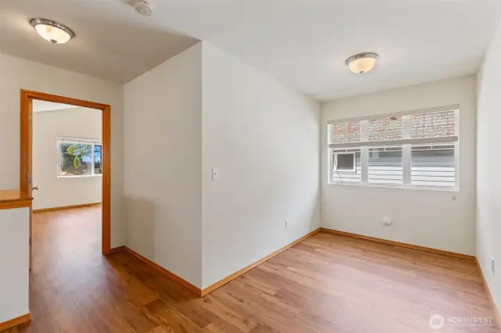 this is the loft area. Door to left is entrance to the primary bedroom