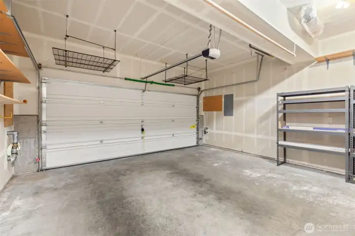 Inside of 2 car garage
