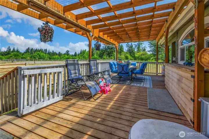 Back covered deck with bar and storage Back covered deck with bar and storage