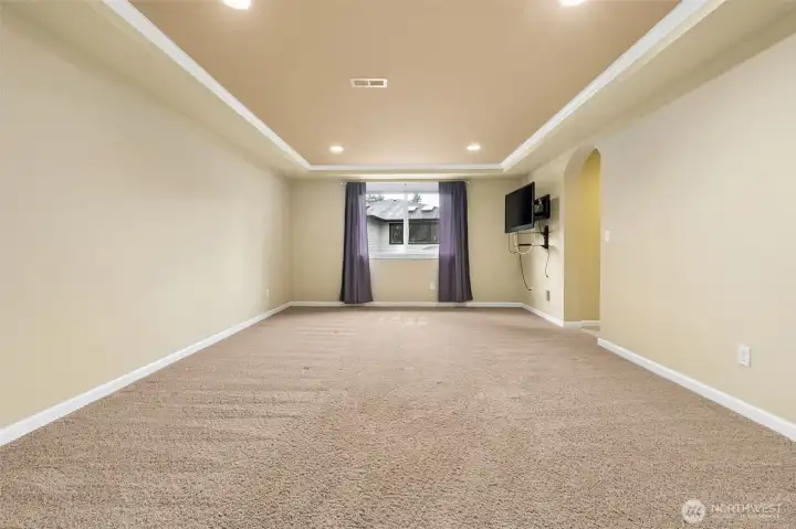 Primary suite on the upper level has french doors leading to the space. Primary suite on the upper level has french doors leading to the space.